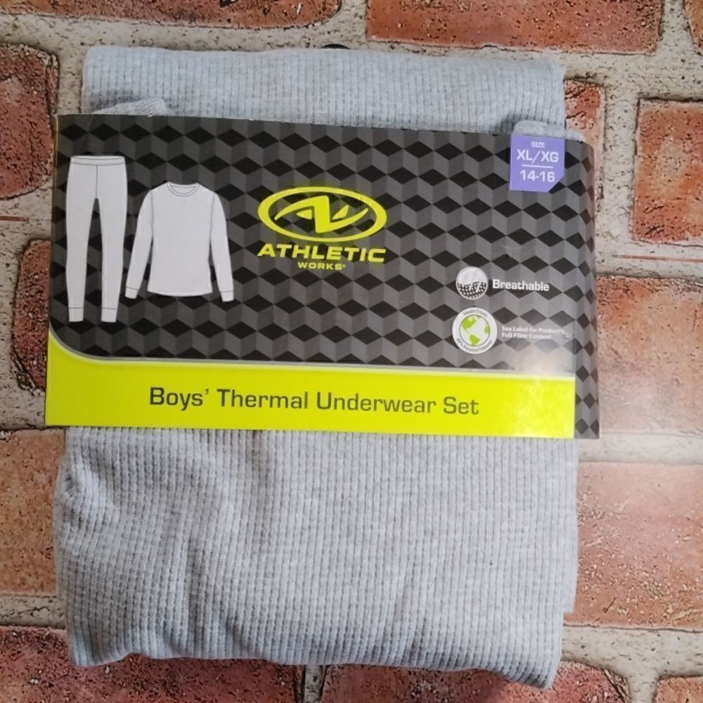 Boys Thermal Underwear Pajama Long Sleeve Shirt & Pants 2pc Set